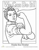 Coloring Pages History Printable Power Women Sheets Month Girl Strong Para Famous Print American Drawing Clipart Education Celebrate Colouring Riveter sketch template