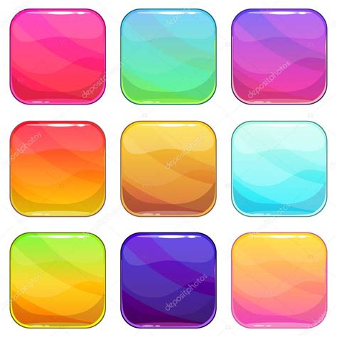 rounded square app icons template set stock vector image  clilu