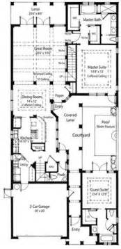 story  courtyard   guest suitessee   floor  page pool house plans