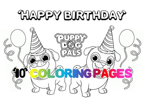 coloring pages puppy dog pals printables puppy puppies party etsy