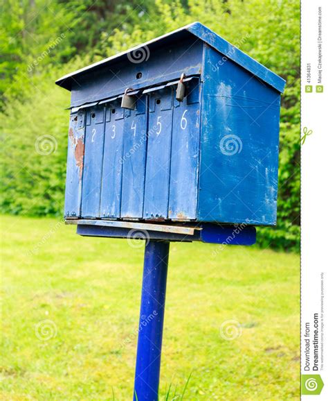 blue mailbox stock image image  color receiver