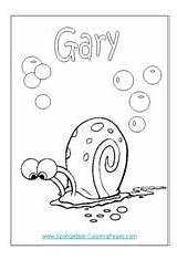 Gary Coloring Pages Spongebob Pets Character Cartoon sketch template