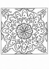 Mandala Coloriage Mandalas Azulejo Flor Hellokids Vagues Yay Línea Purposes sketch template