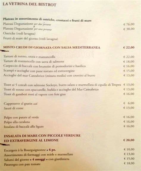 langosteria  milano foto del menu  prezzi zomato italia