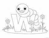 Coloring Letter Pages Alphabet Animal Kids Worm Printable Letters Worksheets Worksheet Print Animals Preschool Practice Color Educational Sheets Abc Toddlers sketch template