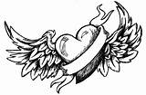 Hearts Tattoos Tattoo Drawings Designs Heart Cool Drawing Draw Easy Wings Paper Awesome sketch template