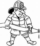 Hose Coloring Pages Getcolorings Fireman Holding Printable sketch template