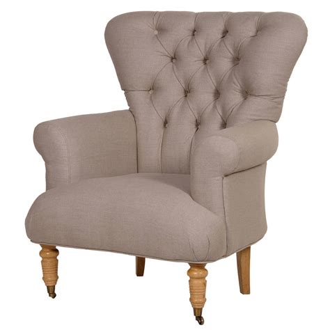 upholstered armchair  cream flock  linen    interiors