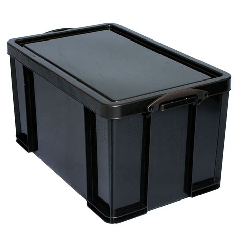 extra strong black  plastic storage box departments