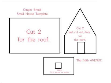 mini gingerbread house template template