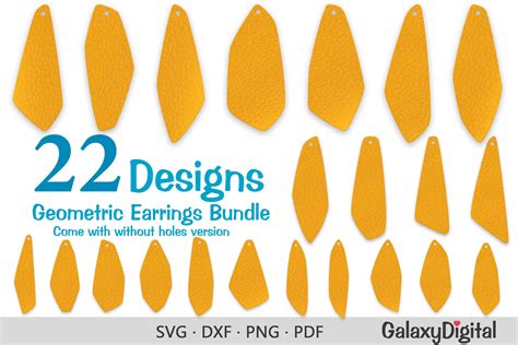 earring svg asymmetric geometric earring templates bundle