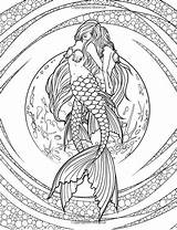 Mythical Fenech Selina Sirenas Mystical Elf Colouring Mermaids Buch Ausmalbilder Getdrawings Books Fairies Advanced Elves Grown Relajarse Fae Schablonen Malbuch sketch template