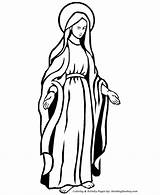 Mary Virgin Coloring Pages Mother Blessed Jesus Children sketch template