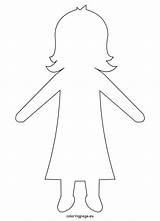 Doll Paper Template Girl Printable Dolls Female Kids Templates Coloring Print Drawing Girls Pages Patterns Choose Board sketch template