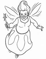 Shrek Godmother Fairy Good Coloring Printable Print sketch template