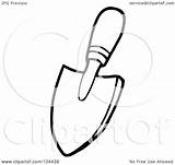 Trowel Coloring Hand Outline Illustration Clipart Gardeners Small Royalty Toon Hit Rf Pages Template sketch template