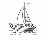 Boat Draw Drawing Easy Water Step Lines sketch template