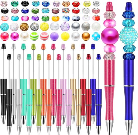 beadable  bead pens  assorted colors beads  pens multicolor