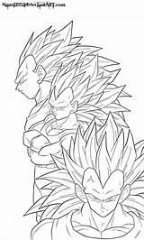 Vegeta Ssj4 Goku Ssj3 Ssj Lineart Majin Coloringhome Gohan Gotenks sketch template