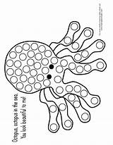 Dot Coloring Printable Pages Dauber Bingo Printables Octopus Marker Ocean Template Templates Painting Dots Sheets Kids Activities Winter Color Print sketch template