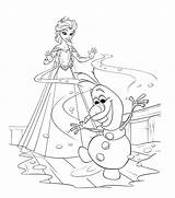 Frozen Coloring Color Kids Olaf Elsa Print Pages Disney Children Beautiful Characters sketch template
