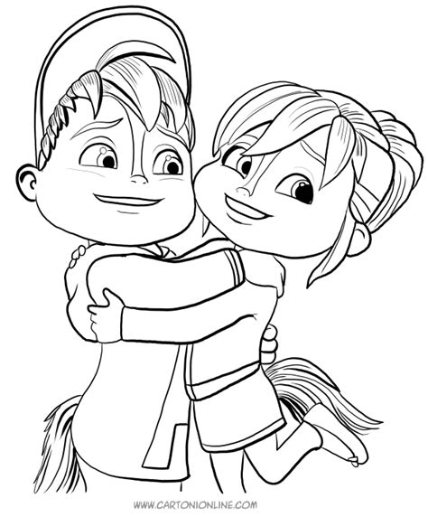 alvin  brittany hugged coloring pages