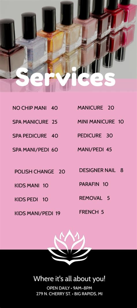 red nail salon price list contact red nail salon  spa  messenger