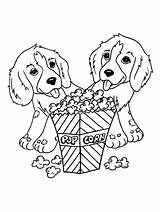 Honden Kleurplaten Hond Hondjes Popcorn sketch template