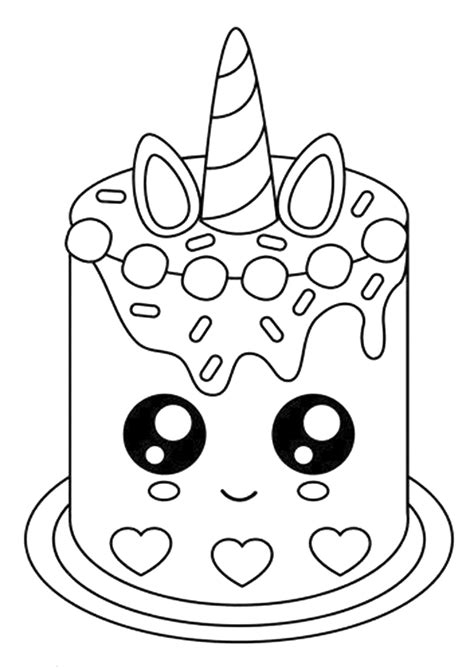 easy  print cake coloring page cupcake coloring page unicorn