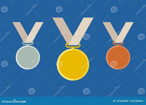 olympic medal templates stock vector illustration  golden