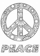 Coloring Peace Pages Symbol Color Adult Printable Adults Flower Flowers Symbols Sign Stress Anti Justcolor Mandala Kids Signs Sheets Template sketch template