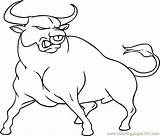 Bull Cartoon Coloring Draw Pages Printable Color Online Bulls Animals sketch template