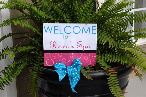 spa party  sign spa party reeses  sign novelty