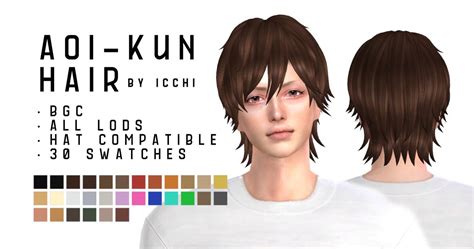 icchiaoi kun hair hair sims  sims  custom content