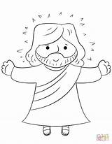 Coloring Jesus Cartoon Pages Printable Drawing Supercoloring sketch template