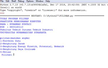 script utuh program pilihan  python infoteknikindustricom