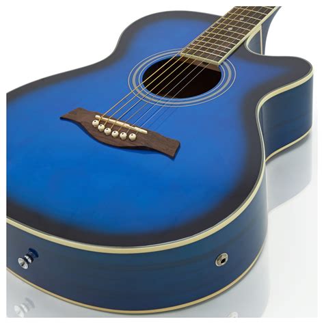 single cutaway electro acoustic guitar  gearmusic blue