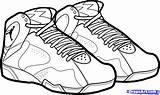 Coloring Jordan Pages Shoe Air Jordans Basketball Drawings Book Drawing Draw sketch template