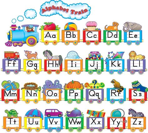 alphabet train bulletin board set  teacher created resources