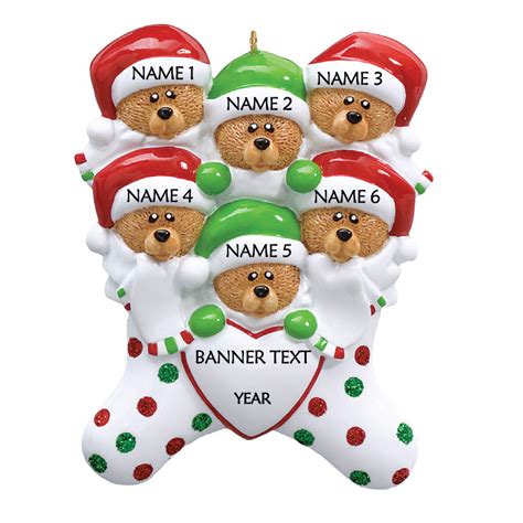 Bear Stocking 6 Personalised Christmas Ornament Irish