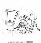 Flattened Hit Cartoon Businessman Big Toonaday Clipart Royalty Rig Outline Illustration Rf Clip Clipground sketch template