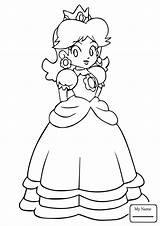Daisy Princess Drawing Coloring Pages Mario Getdrawings sketch template