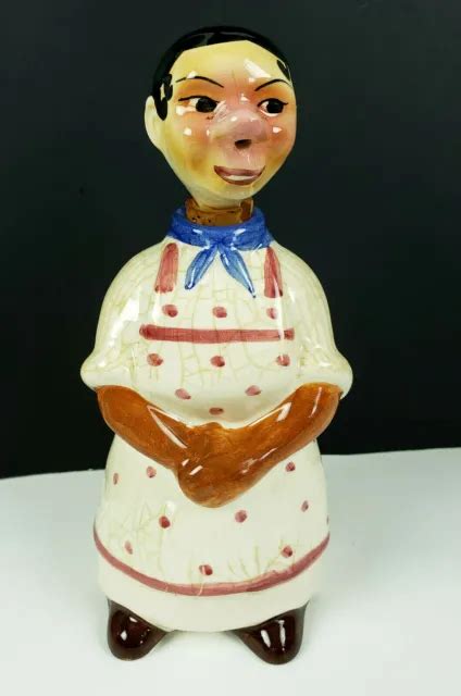 Vintage Danish Pottery Figural Woman Lady Decanter Bottle Barware