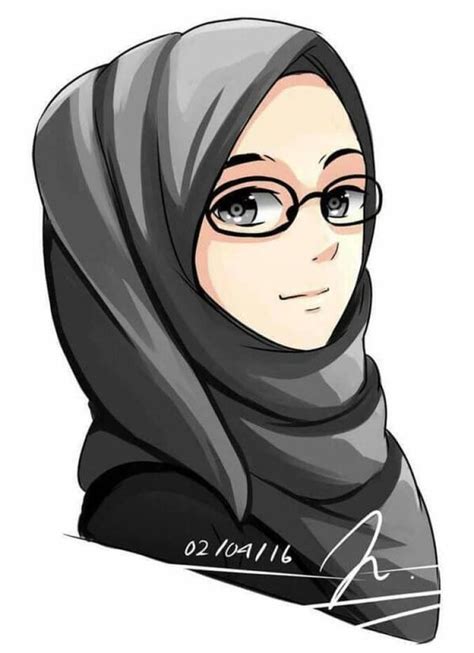 Wow 30 Gambar Kartun Muslimah Berkaca Mata Miki Kartun