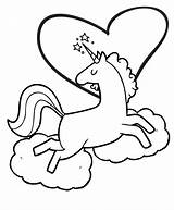 Unicorn Coloring Pages Printable Heart Valentine Cute Book Kids So Birthday Party Clouds Visit sketch template