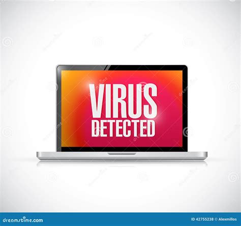 virus detected computer sign illustration stock illustration illustration  policy
