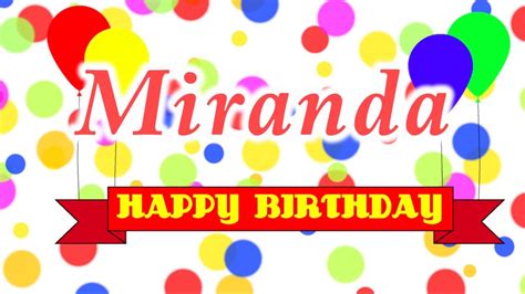 happy birthday miranda song youtube