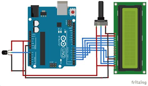 digital thermometer project  arduino  lm temperature sensor code  circuit diagram