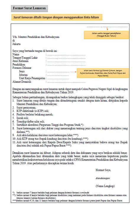 format surat lamaran  surat pernyataan cpns kementerian perhubungan