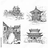 Gyeongbokgung Hanok South Bukchon Souvenirs Showplaces Himeji sketch template